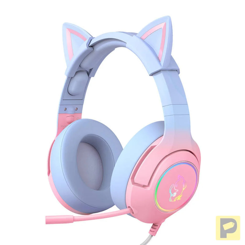 ONIKUMA K9 Pink and Blue Gaming Headphones