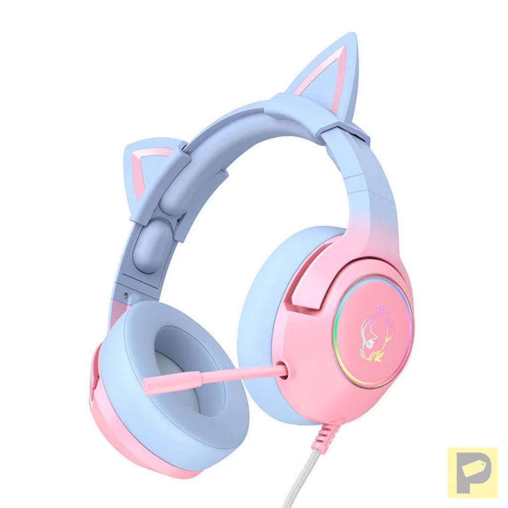 ONIKUMA K9 Pink and Blue Gaming Headphones