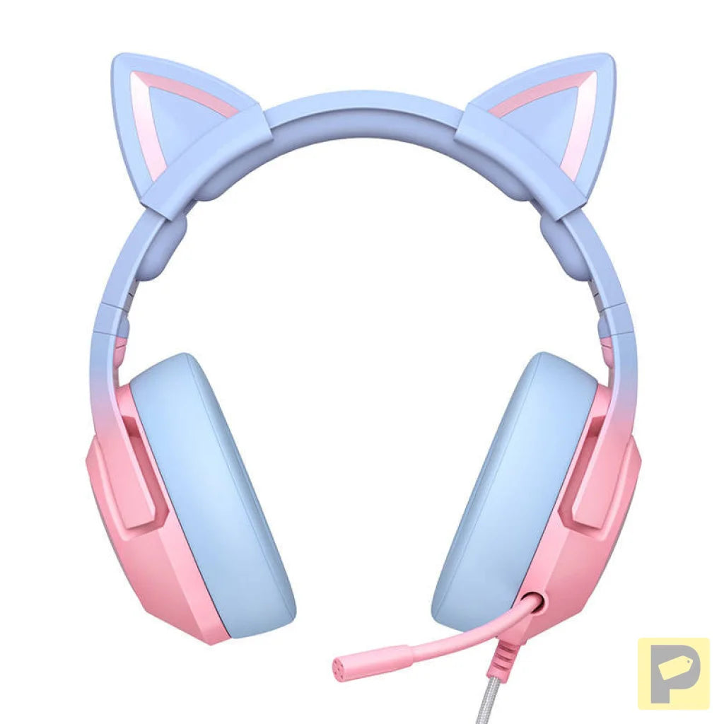 ONIKUMA K9 Pink and Blue Gaming Headphones