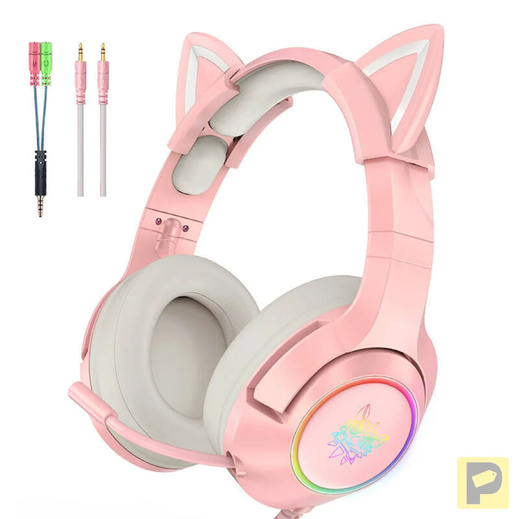 ONIKUMA K9 Pink RGB Gaming Headphones
