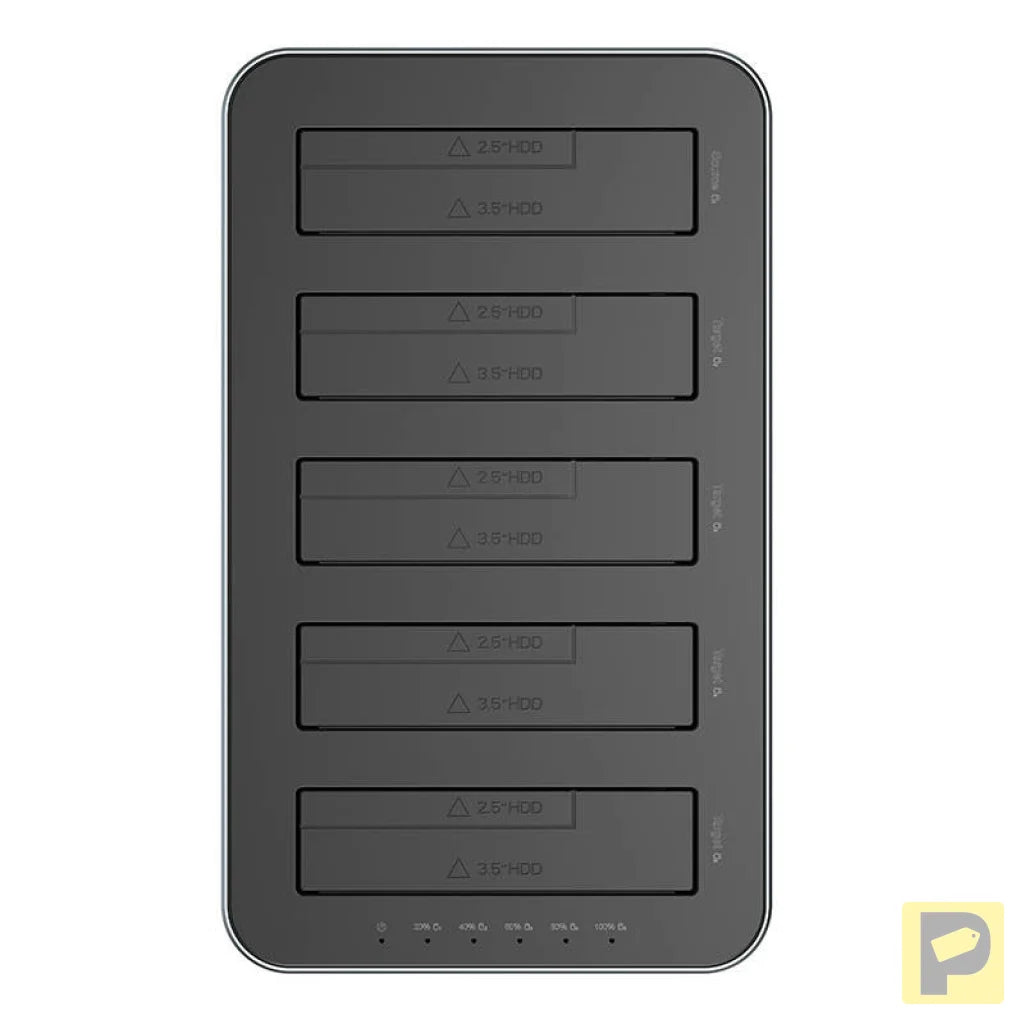 Orico docking station for 2.5" / 3.5" HDD / SSD, 5Gbps, USB-C to USB-C/A with cloning function (black)