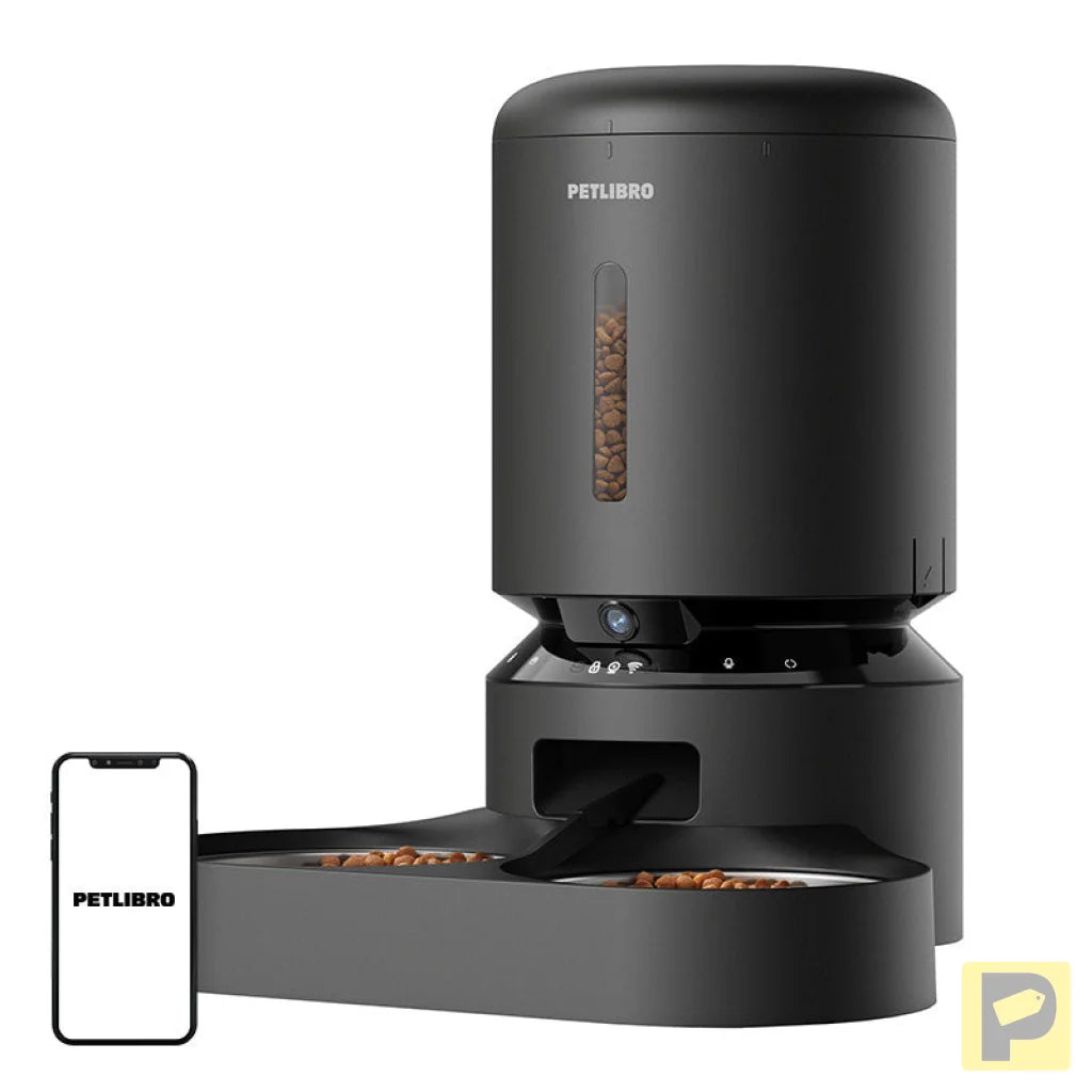 Petlibro Granary camera food dispenser with double bowl, 5L (black)