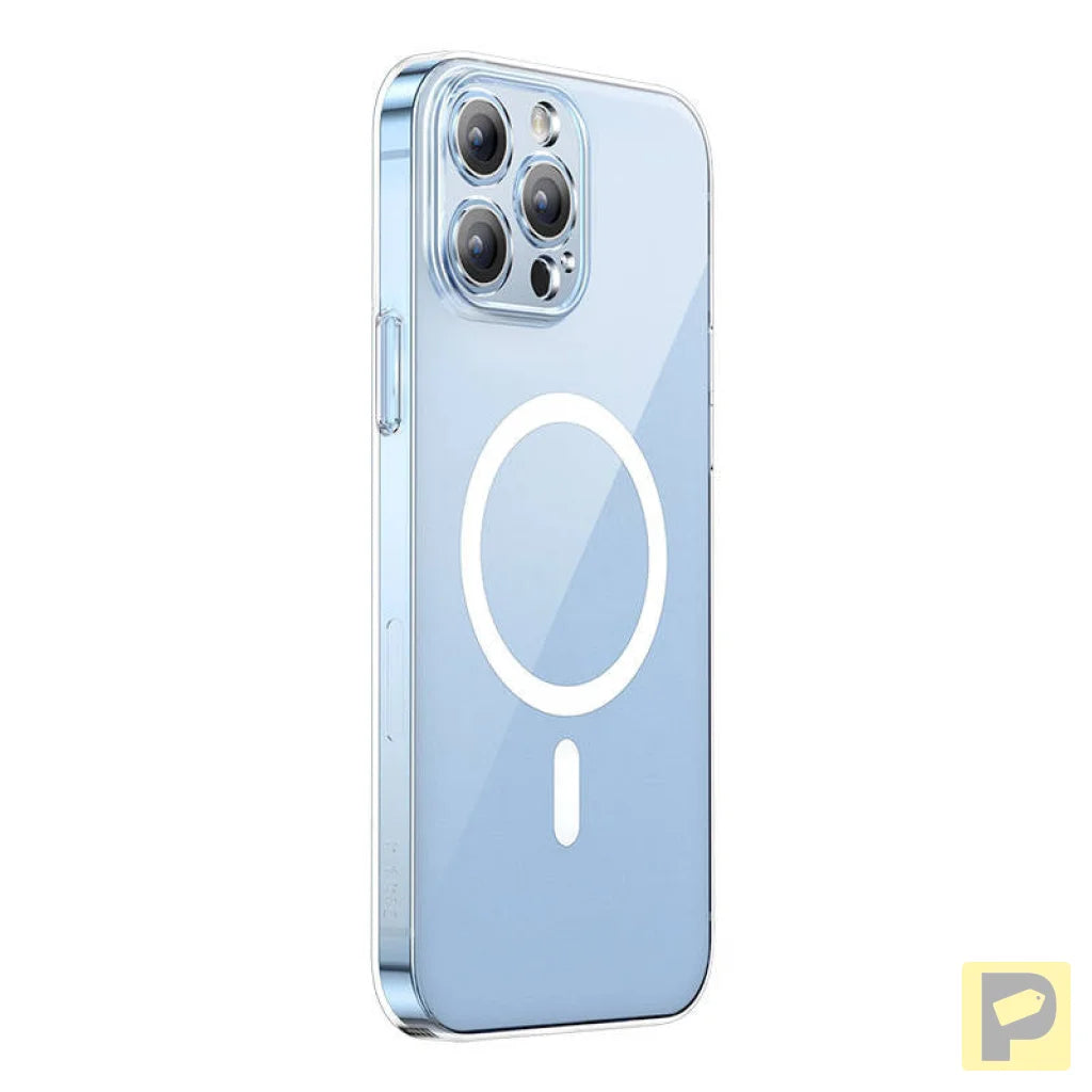 Phone case Baseus Magnetic Crystal Clear for iPhone 13 Pro (transparent) with all-tempered-glass screen protector and cleaning kit