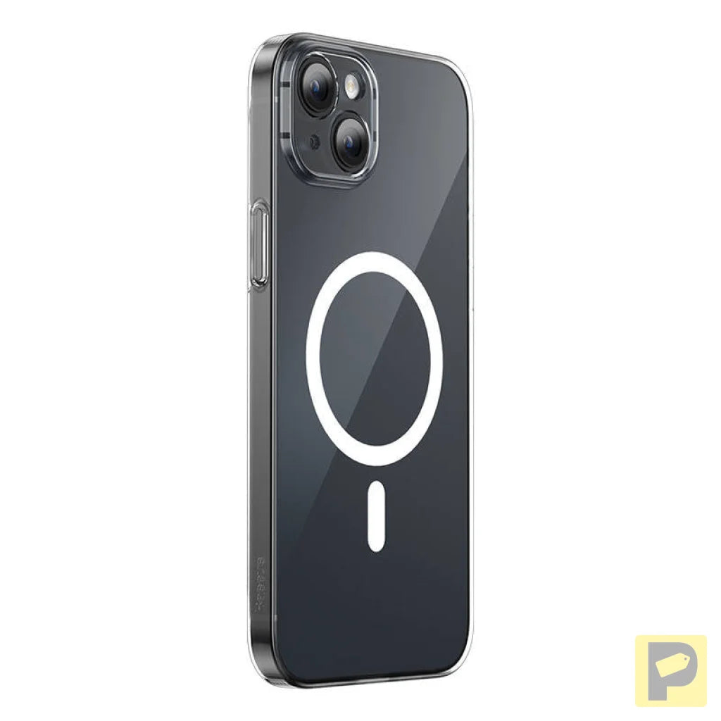 Phone case Baseus Magnetic Crystal Clear for iPhone 13 (transparent) with all-tempered-glass screen protector and cleaning kit