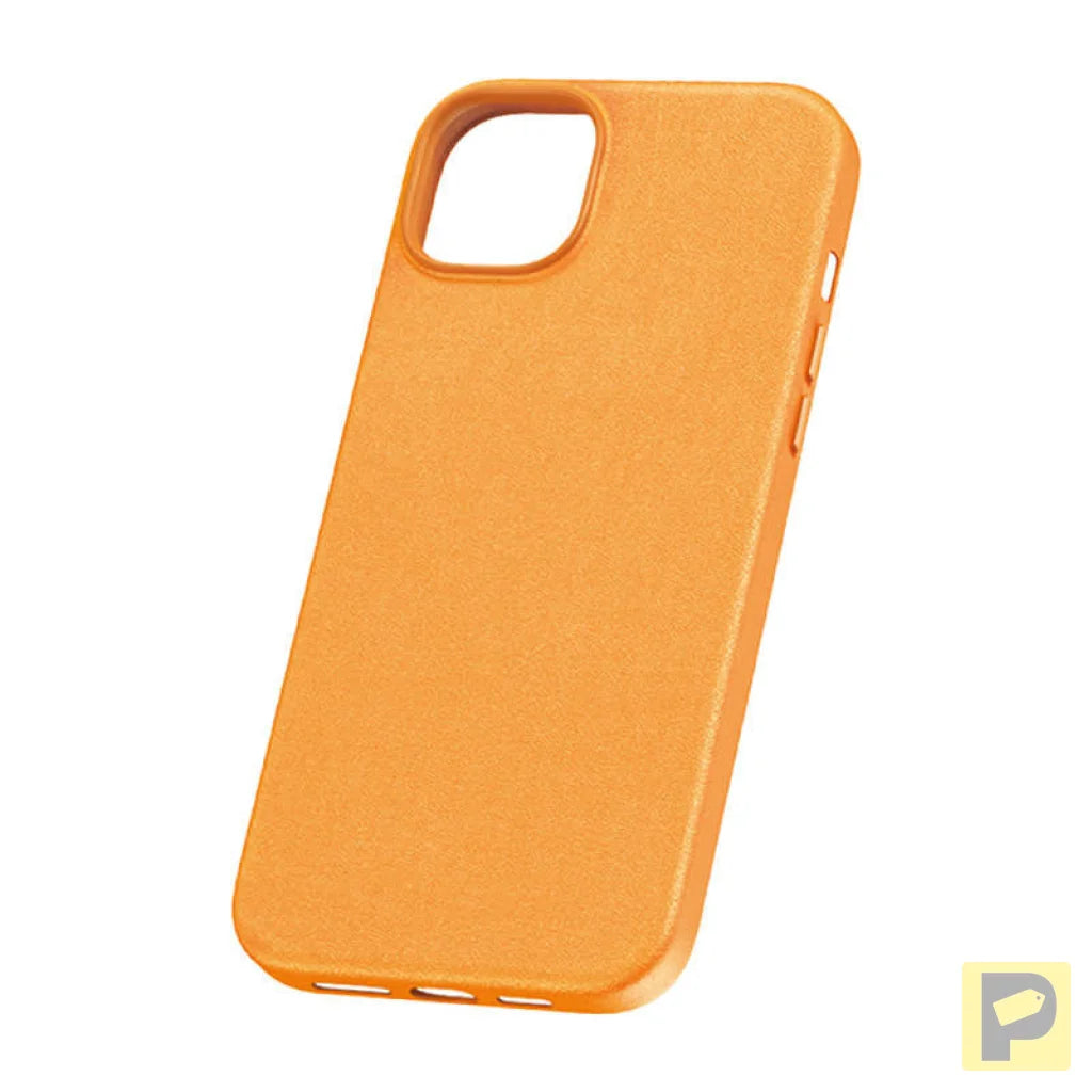 Phone Case for iPhone 15 ProMax Baseus Fauxther Series (Orange)