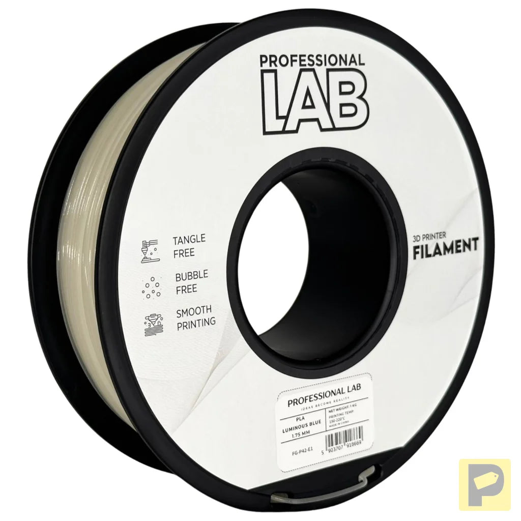PLA Luminous is a glow-in-the-dark filament that absorbs light and emits it in the dark, perfect for decorative or artistic prints. It contains phosphorescent particles, so a hardened steel nozzle is recommended for long-term use.