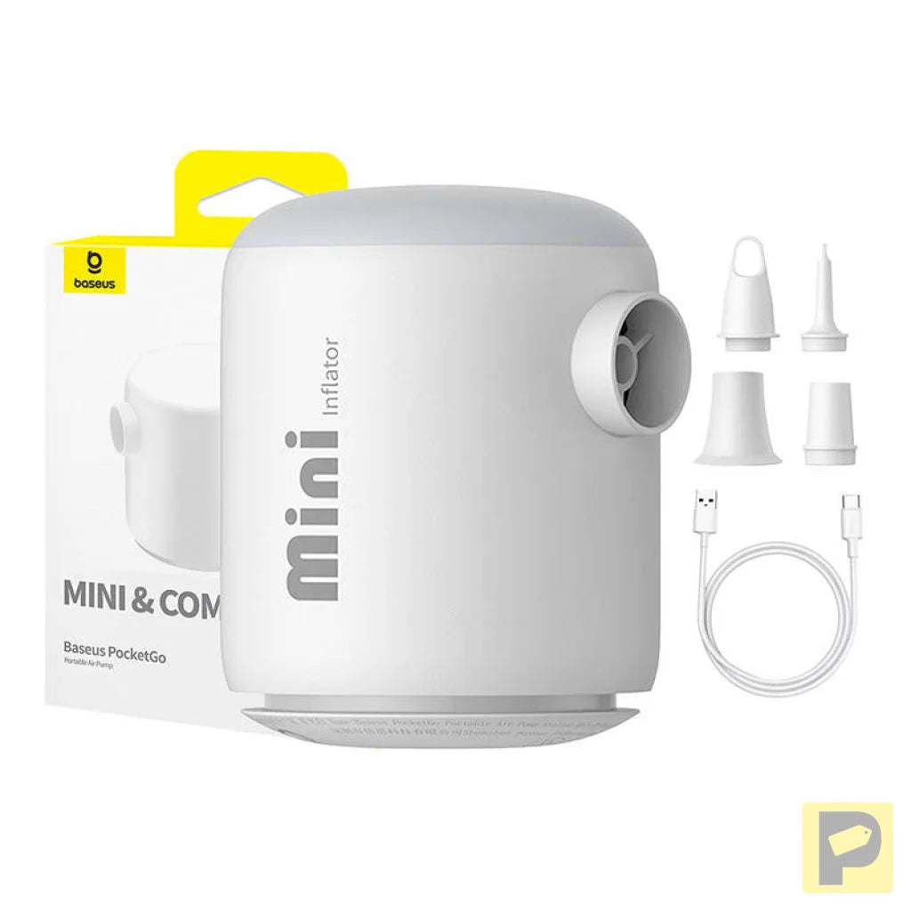Portable Air Pump Baseus PocketGo (White)