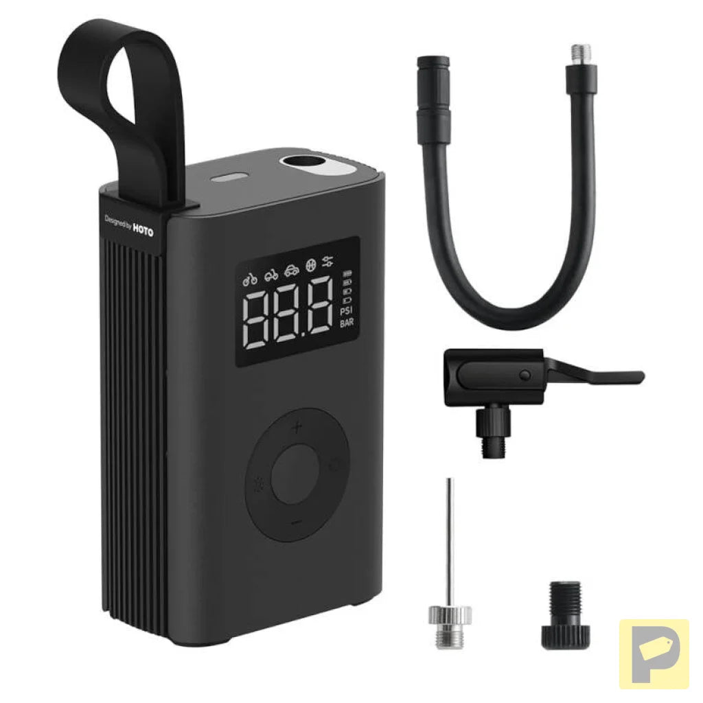 Portable compressor, electric pump HOTO QWCQA001 (10.3 bar, 150 PSI, 2000mAh)