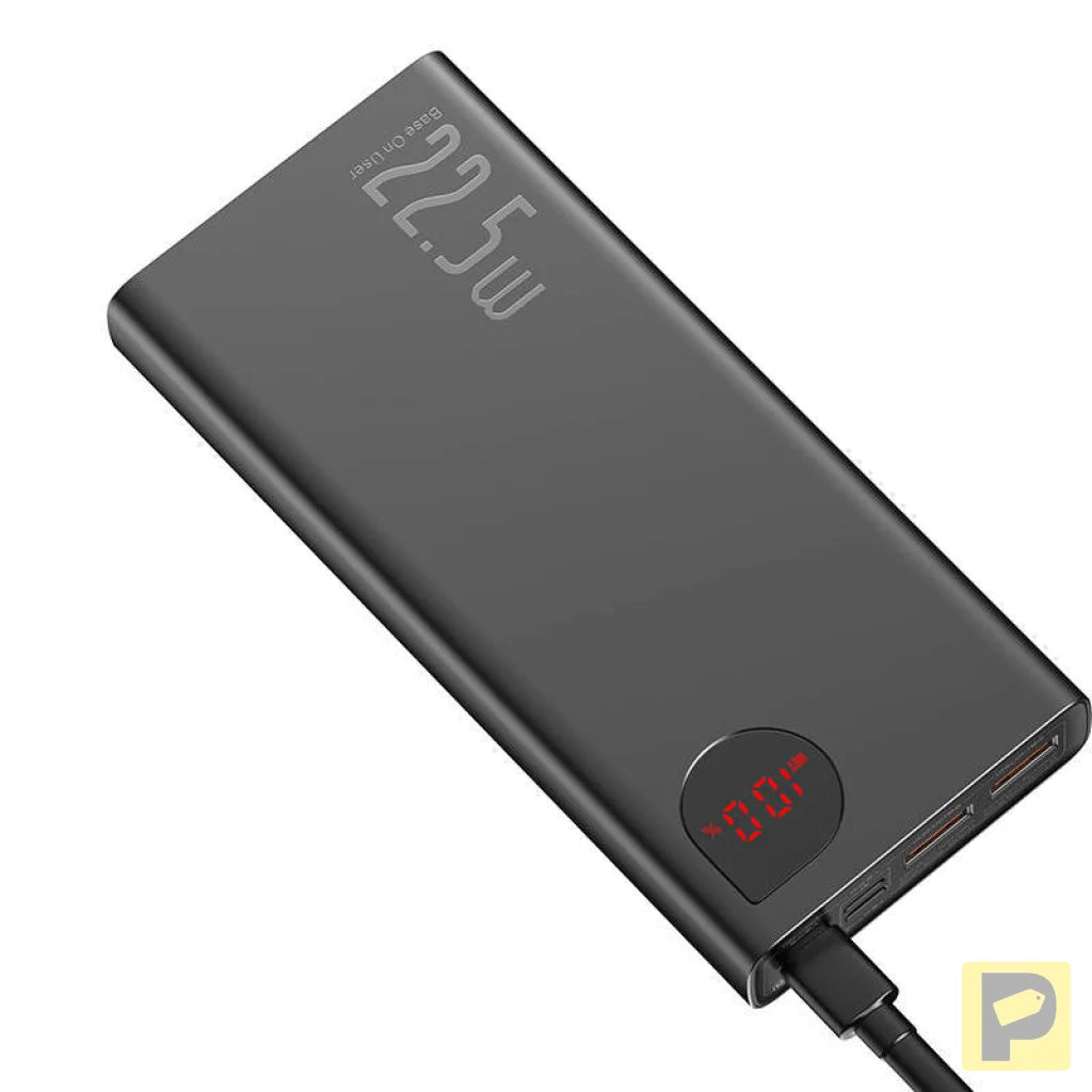 Powerbank Baseus Adaman Metal, 20000mAh, 2xUSB, USB-C, Lightning, microUSB 22.5W (black)