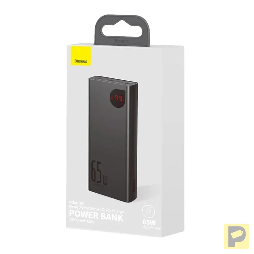 Powerbank Baseus Adaman Metal 20000mAh PD QC 3.0 65W 2xUSB + USB-C + micro USB (Black)