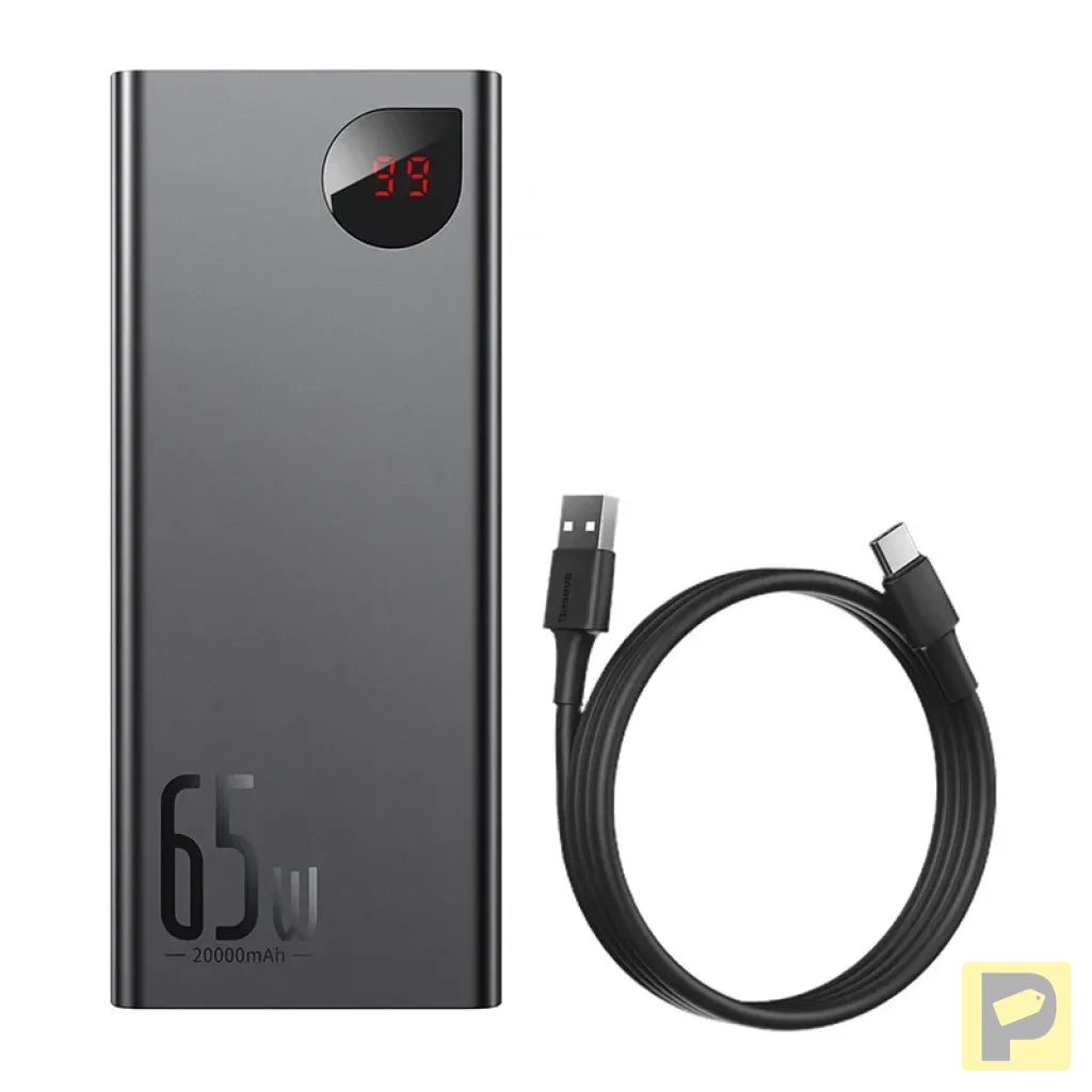 Powerbank Baseus Adaman Metal 20000mAh PD QC 3.0 65W 2xUSB + USB-C + micro USB (Black)