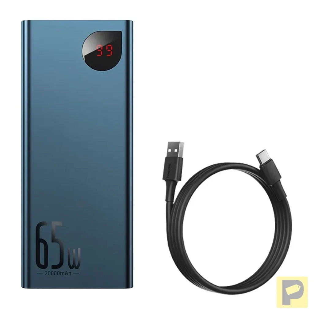 Powerbank Baseus Adaman Metal 20000mAh PD QC 3.0 65W 2xUSB + USB-C + micro USB (Blue)