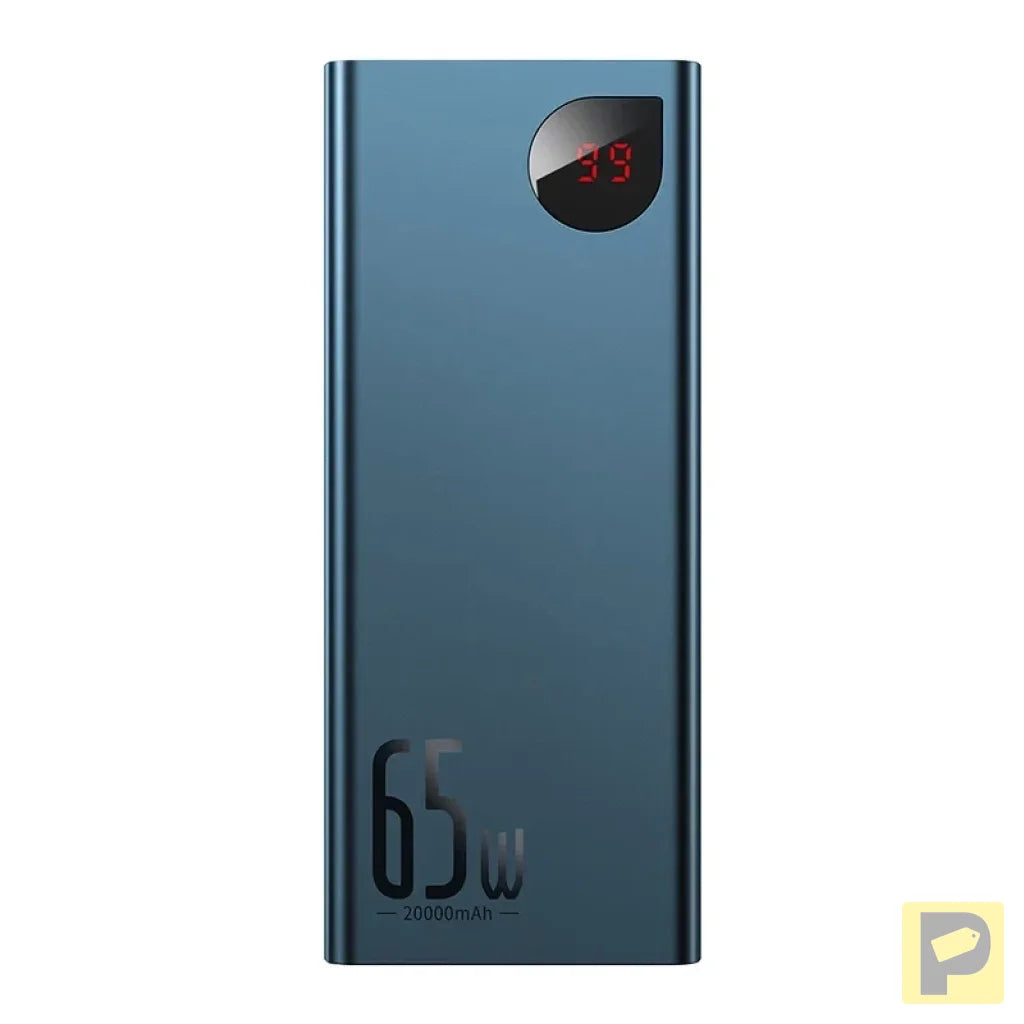 Powerbank Baseus Adaman Metal 20000mAh PD QC 3.0 65W 2xUSB + USB-C + micro USB (Blue)