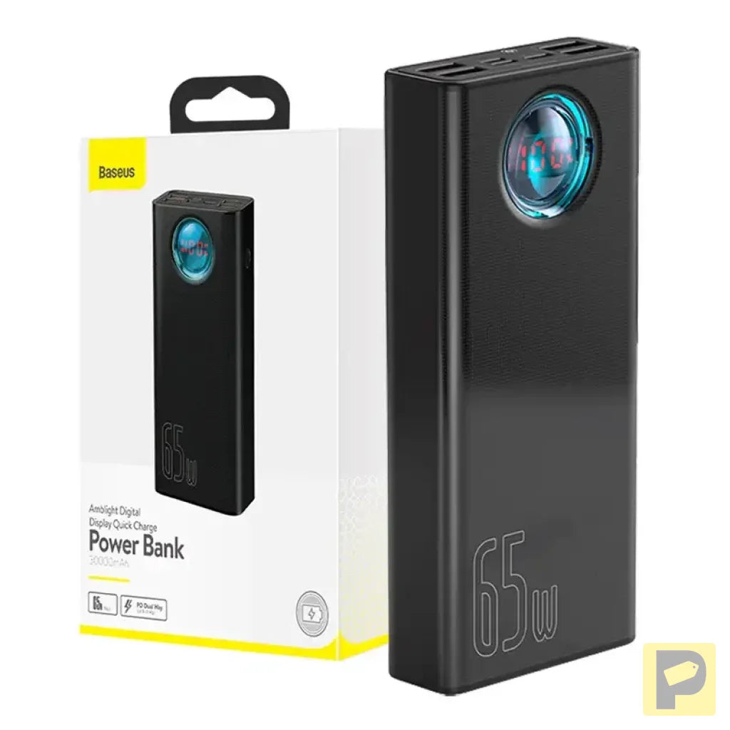 Powerbank Baseus Amblight 30000mAh, 4xUSB, USB-C, 65W (black)