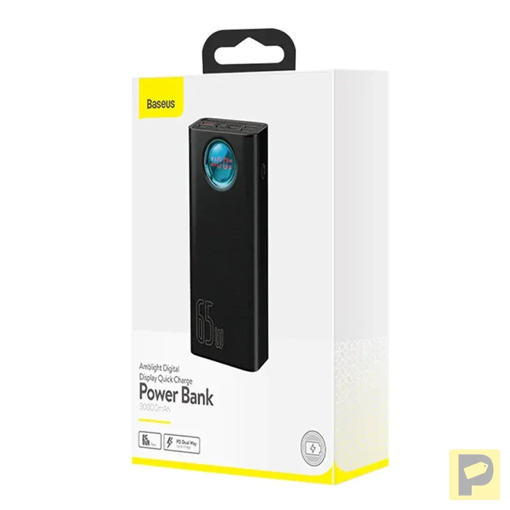 Powerbank Baseus Amblight 30000mAh, 4xUSB, USB-C, 65W (black)