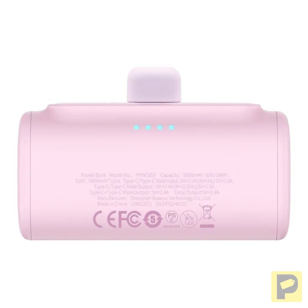Powerbank Baseus Compact USB-C 5000mAh, 20W (pink)