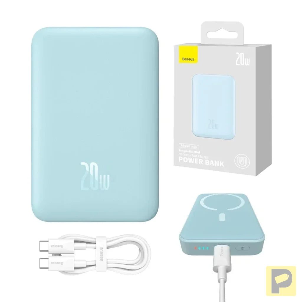 Powerbank Baseus Magnetic Mini 10000mAh, USB-C 20W MagSafe (blue)