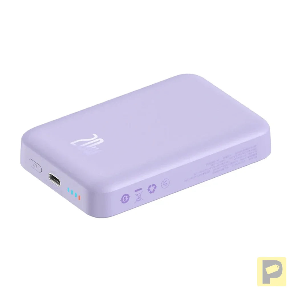Powerbank Baseus Magnetic Mini 10000mAh, USB-C 20W MagSafe (purple)