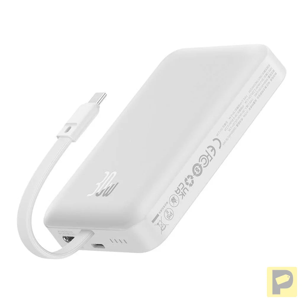 Powerbank Baseus Magnetic Mini 10000mAh, USB-C 30W MagSafe (white)