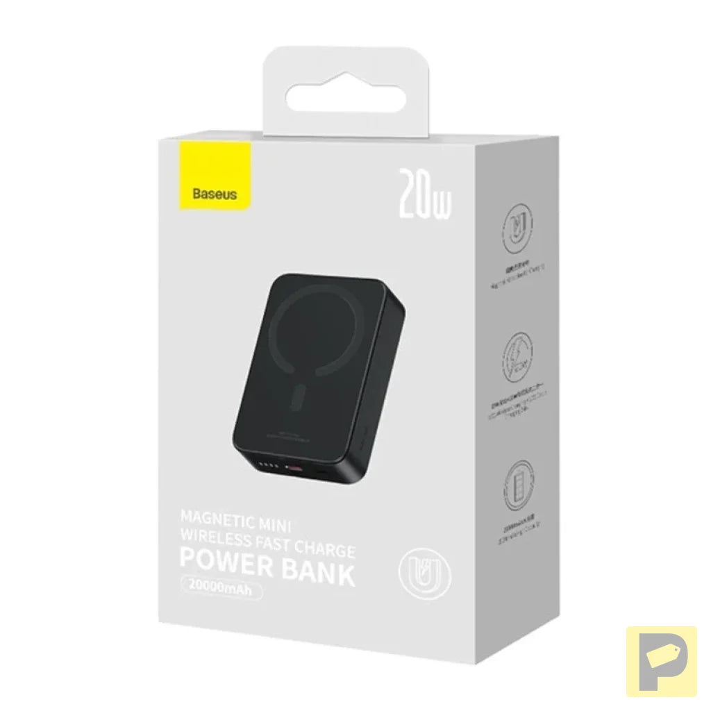 Powerbank Baseus Magnetic Mini 20000mAh, USB-C 20W MagSafe (black)