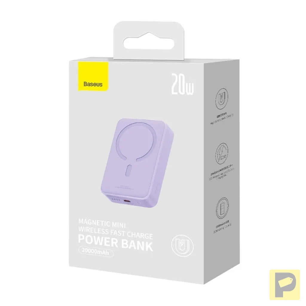 Powerbank Baseus Magnetic Mini 20000mAh, USB-C 20W MagSafe (purple)