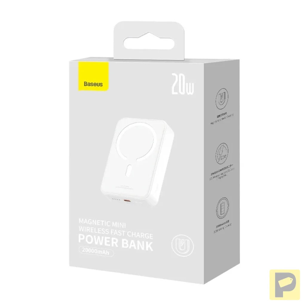 Powerbank Baseus Magnetic Mini 20000mAh, USB-C 20W MagSafe (white)