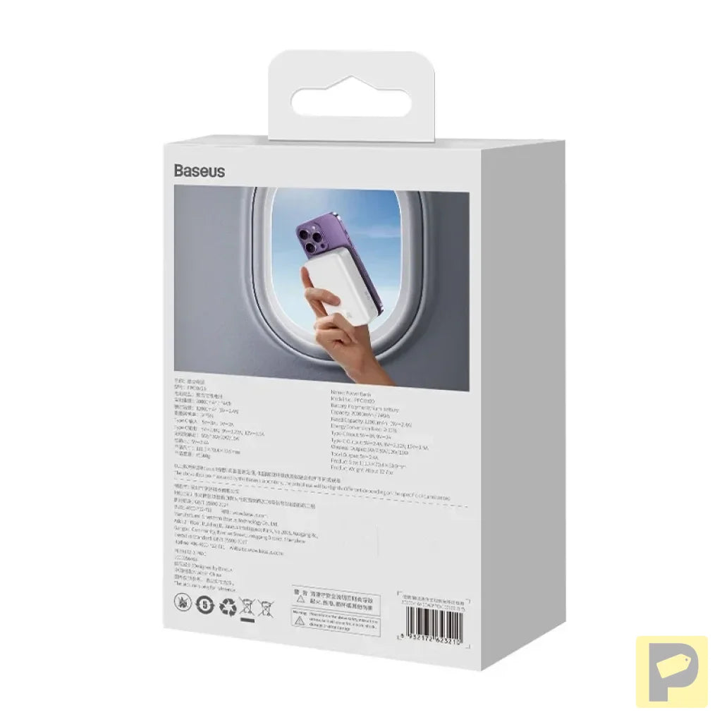 Powerbank Baseus Magnetic Mini 20000mAh, USB-C 20W MagSafe (white)