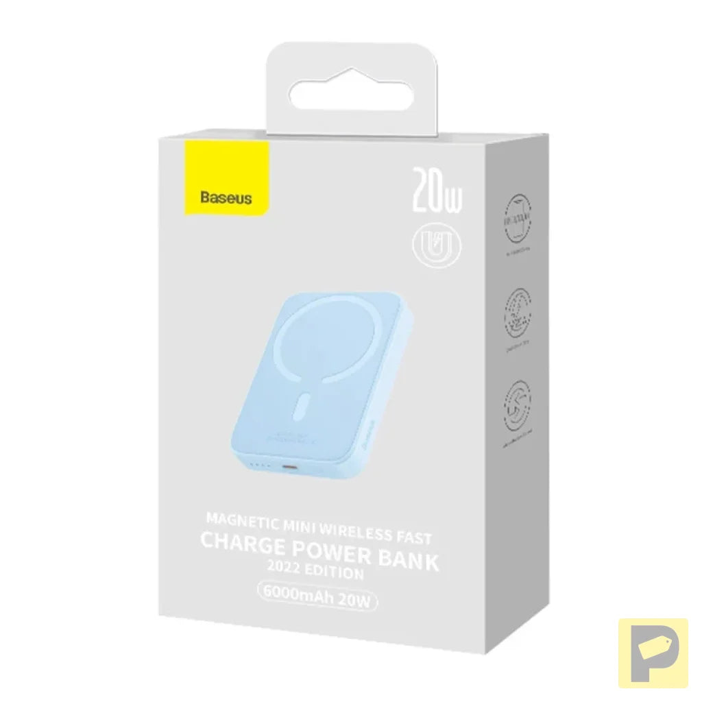 Powerbank Baseus Magnetic Mini 6000mAh, USB-C 20W MagSafe (blue)