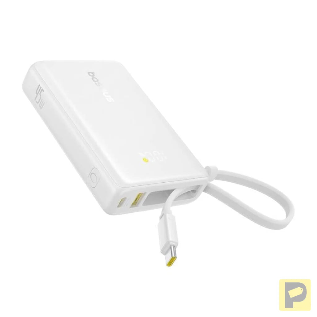 Powerbank Baseus PicoGo Digital Display 10000mAh 45W (biały)