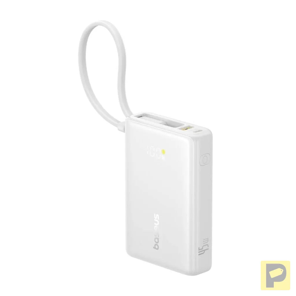 Powerbank Baseus PicoGo Digital Display 10000mAh 45W (biały)
