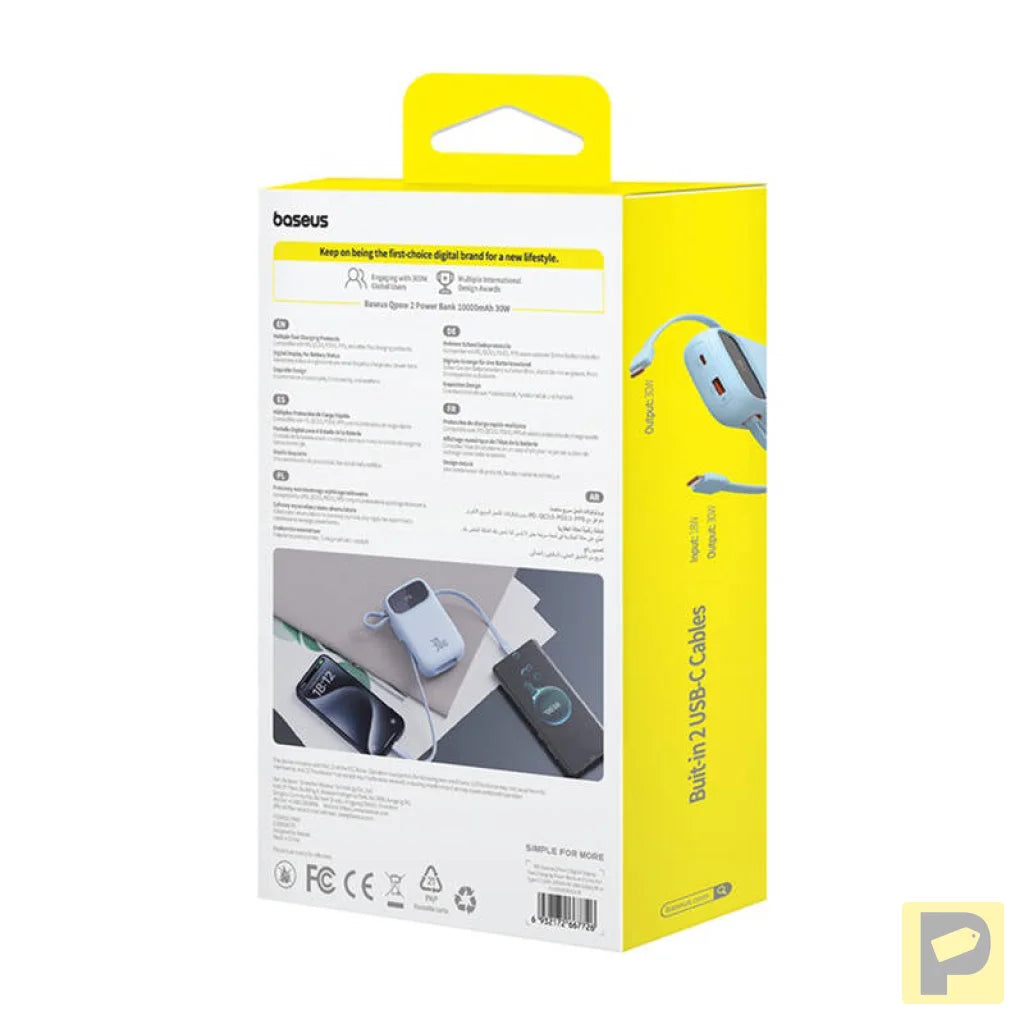 Powerbank Baseus QPow 2 10000mAh 30W 2xUSB-C (blue)