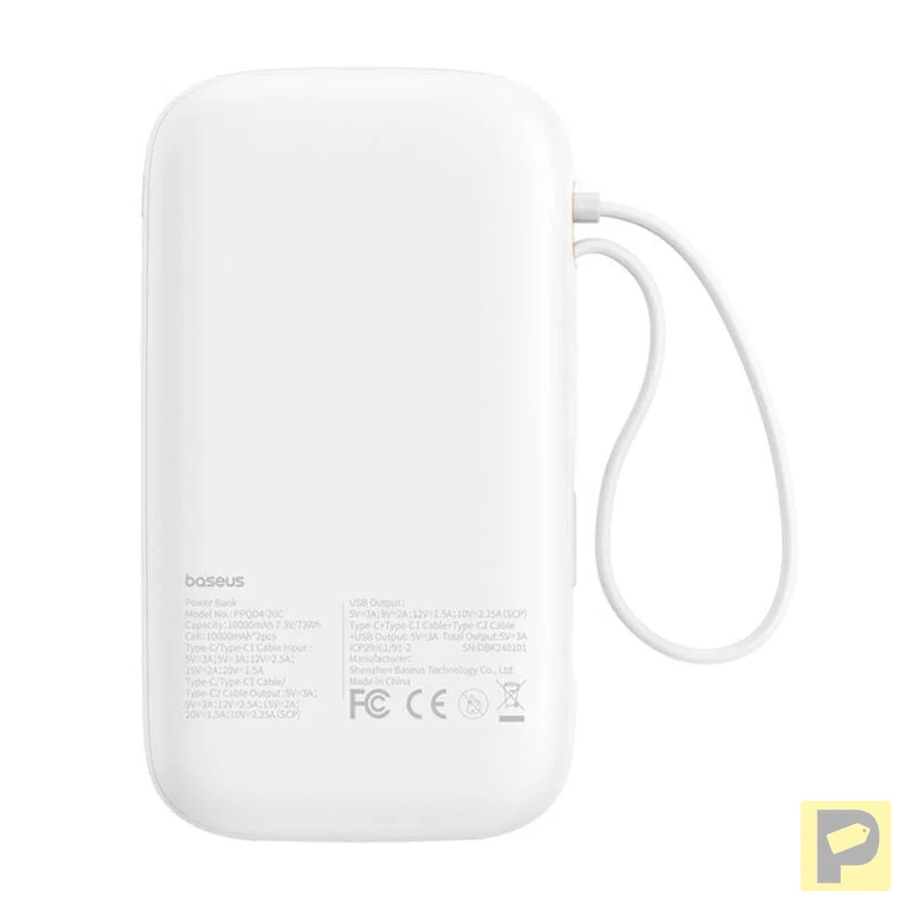Powerbank Baseus QPow 2 20000mAh 30W 2xUSB-C (white)