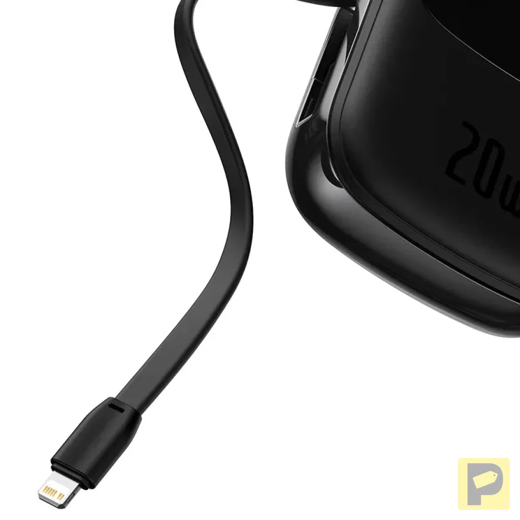 Powerbank Baseus Qpow PRO with Lightning cable, USB-C port and USB 20000mAh, 20W (Black)