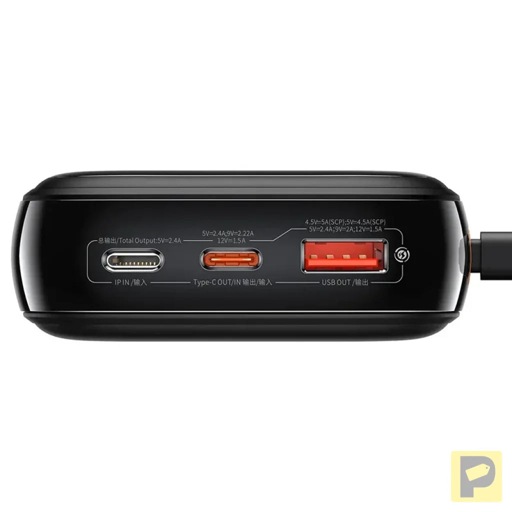 Powerbank Baseus Qpow PRO with Lightning cable, USB-C port and USB 20000mAh, 20W (Black)