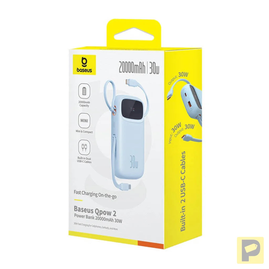 Powerbank Baseus QPow2 20000mAh 30W 2xUSB-C (blue)