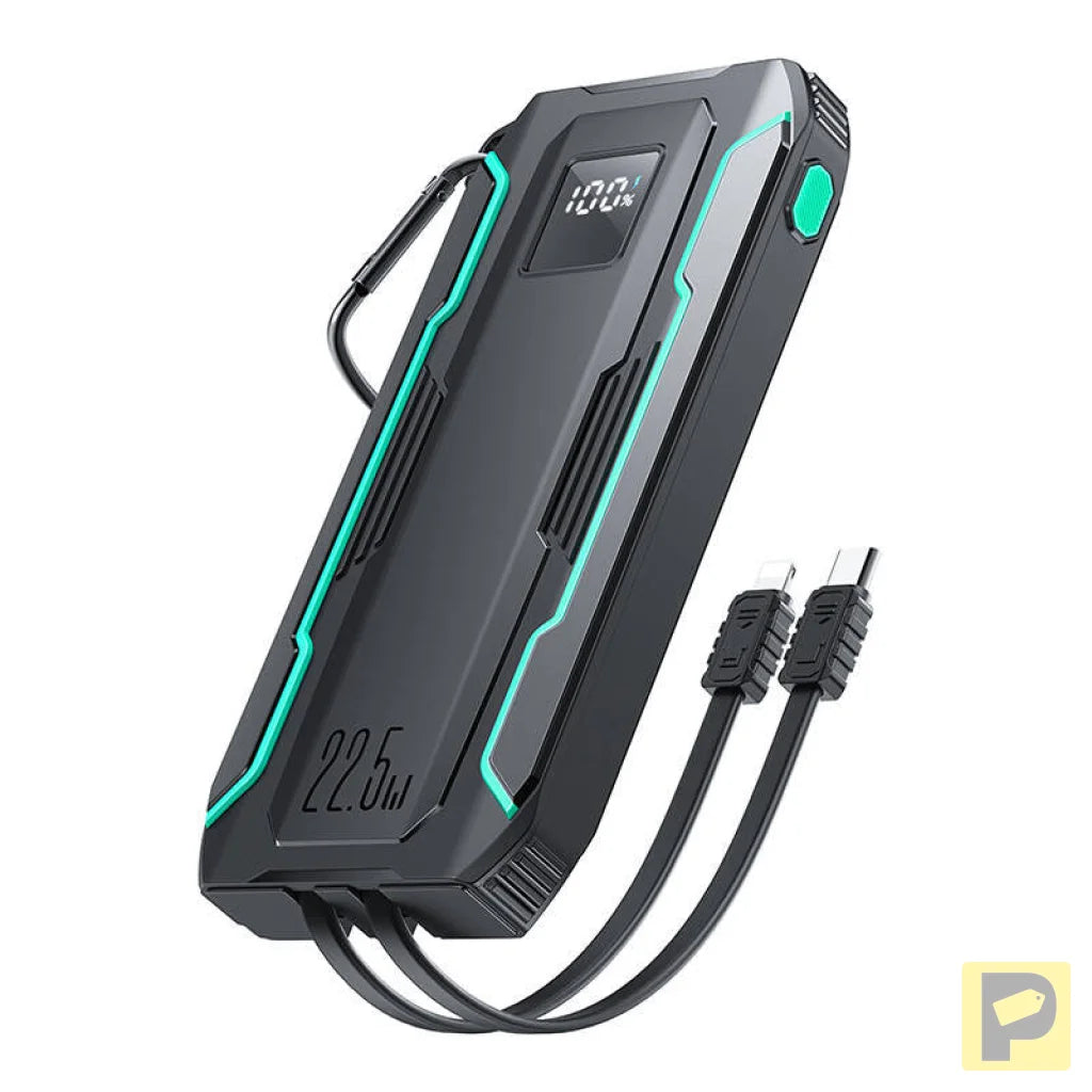Powerbank Joyroom JR-L017 10000mAh, 22.5W, with Lightning + USB-C cable (black)