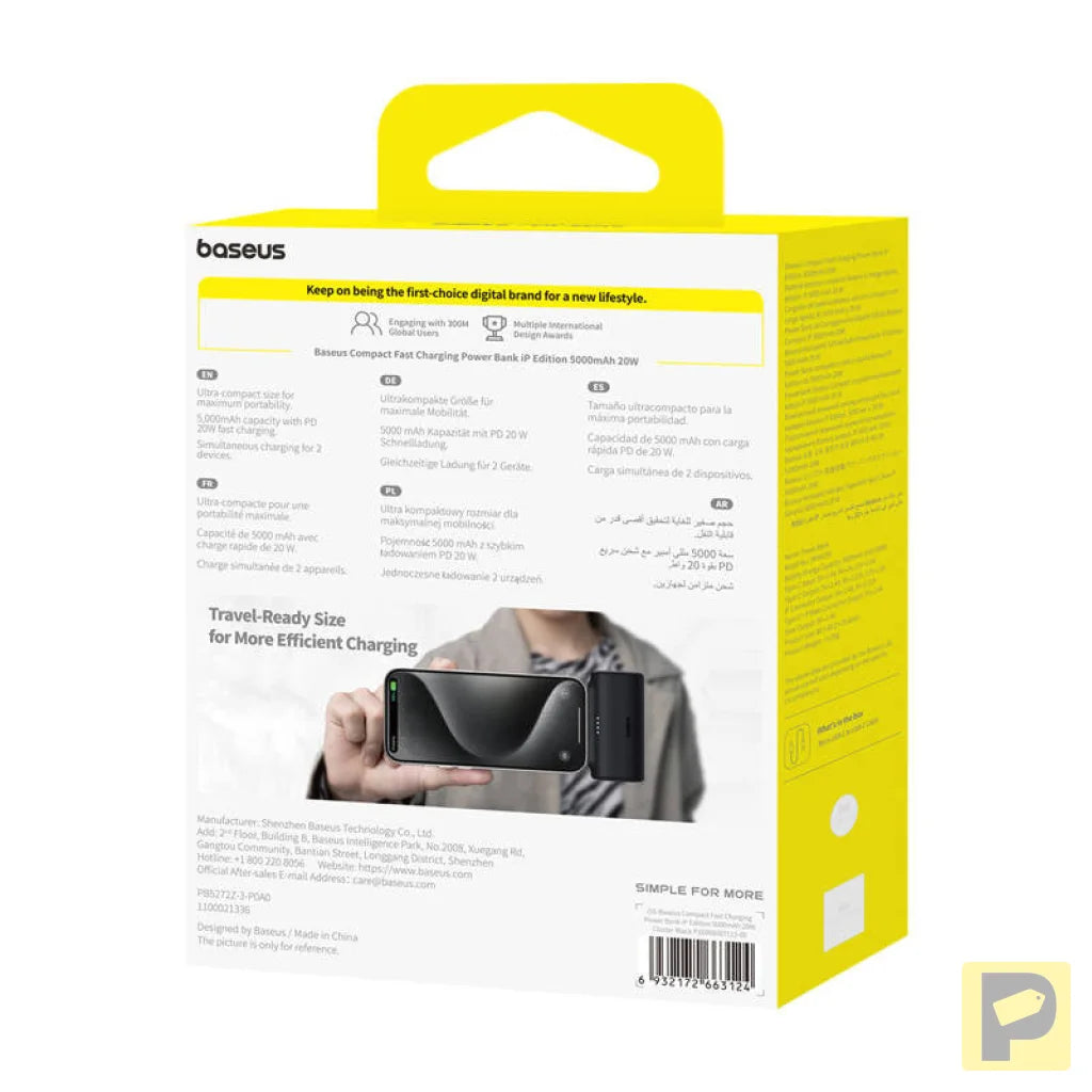 Powerbank OS-Baseus Compact IP 5000mAh 20W (black)