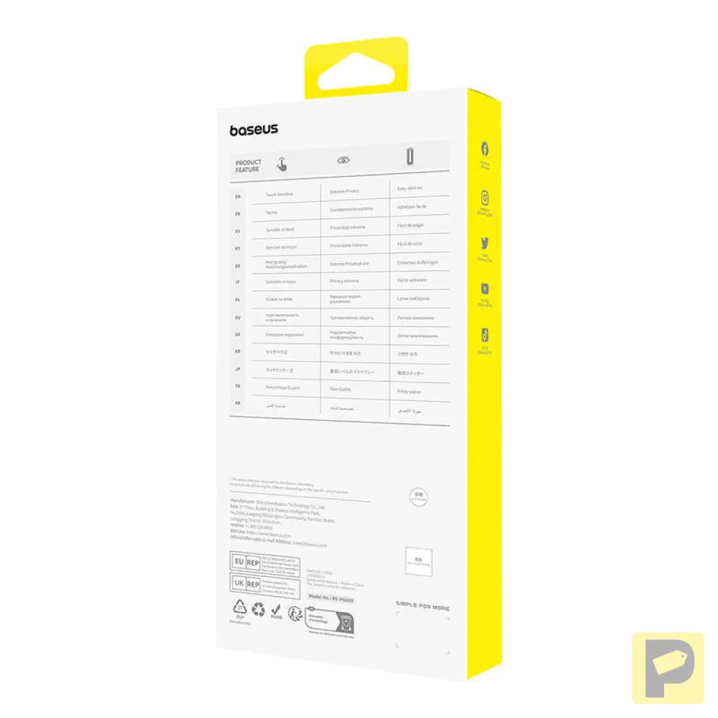 Privacy Protection Tempered Glass Baseus Sapphire iPhone 15 Pro