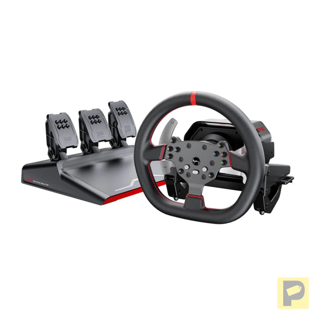 PXN-V10 Pro gaming set - steering wheel + pedals + mounting clamps (PC / PS4 / Xbox One / Xbox Series X|S)