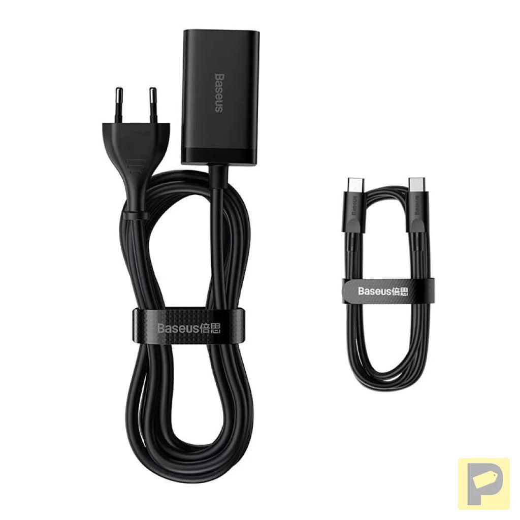 Quick Charger Baseus GaN3 Pro, 2x USB-C, 2x USB, 65W (black)