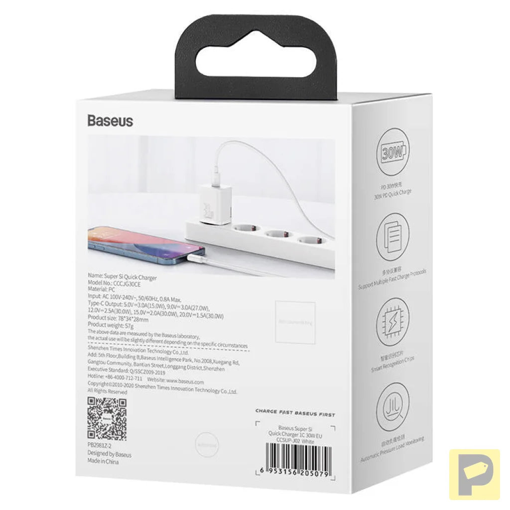 Quick Charger Baseus Super Si 1C 30W (white)