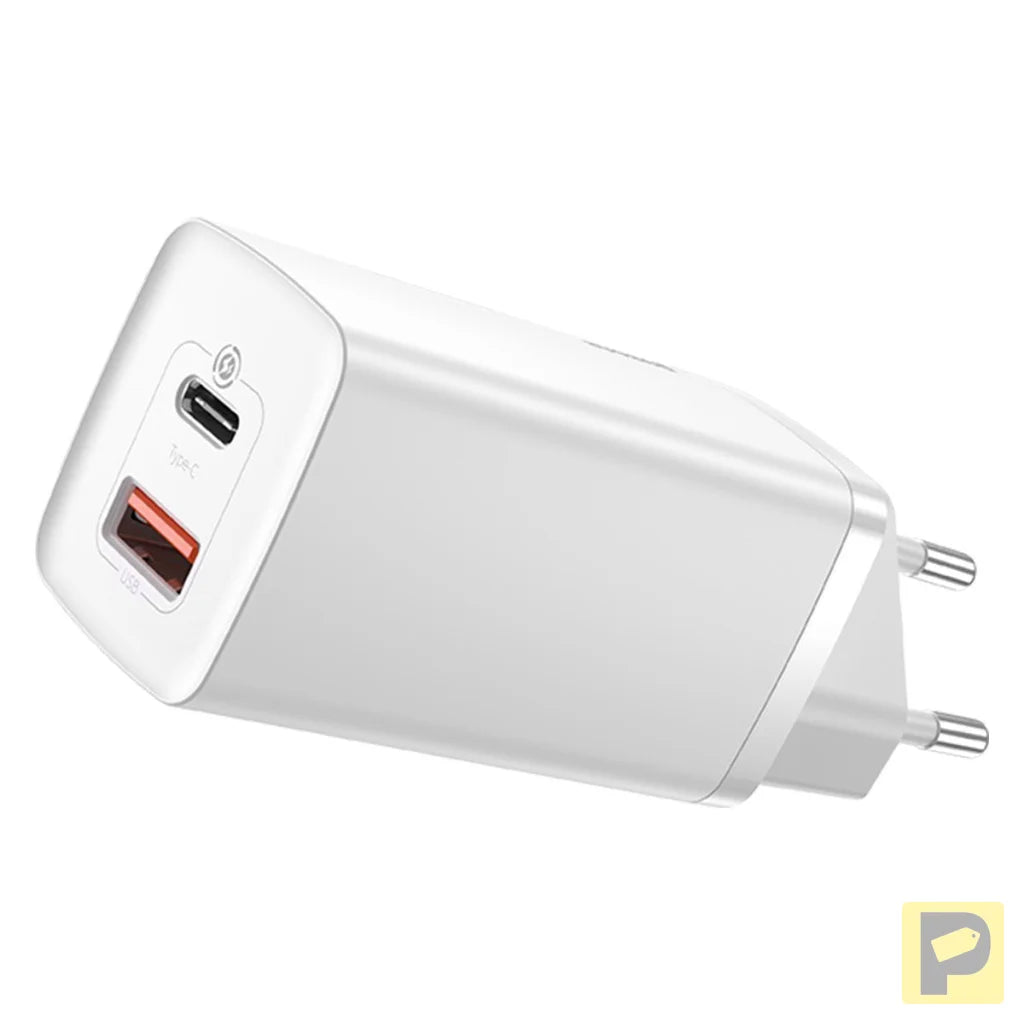 Quick Travel Charger Baseus GaN2 Lite USB+C 65W EU (white)