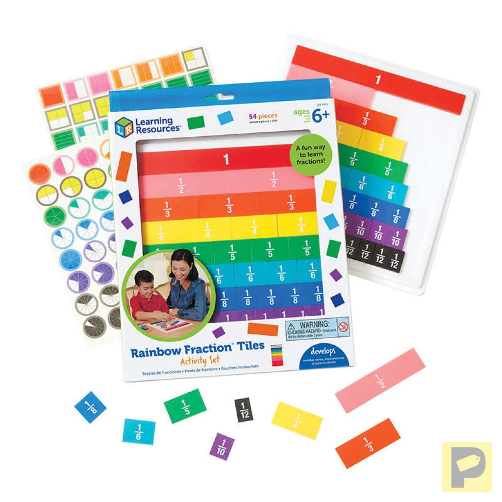 Rainbow Fraction Tiles With Tray Learning Resources LER 0615