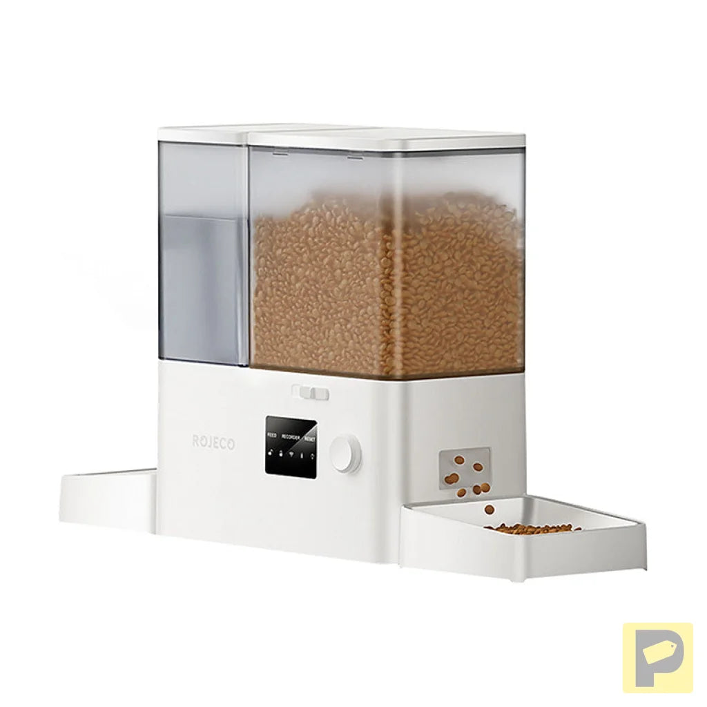 Rojeco New 2 in 1 Pet Water Fountain & Feeder WiFi (white)