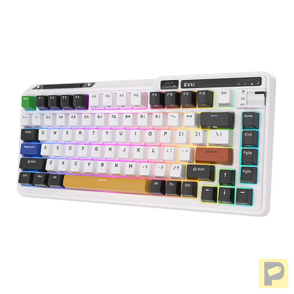 Royal Kludge KZZI K75 pro RGB wireless mechanical keyboard, Eternity Switch (black and white) (QWERTY)