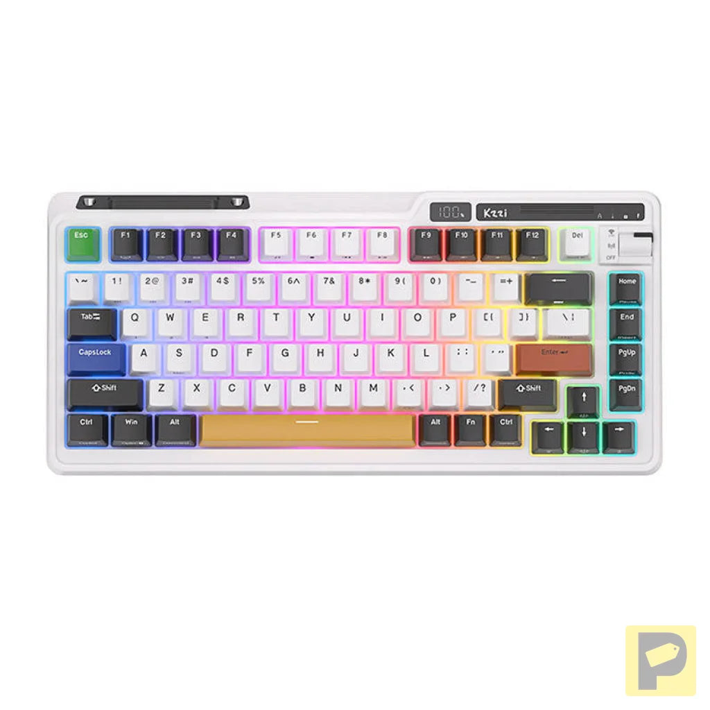 Royal Kludge KZZI K75 pro RGB wireless mechanical keyboard, Eternity Switch (black and white) (QWERTY)