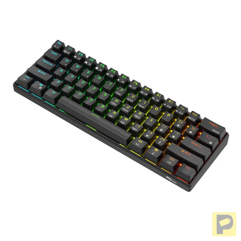 Royal Kludge RK61 RGB mechanical keyboard, brown switch (black) (QWERTY)