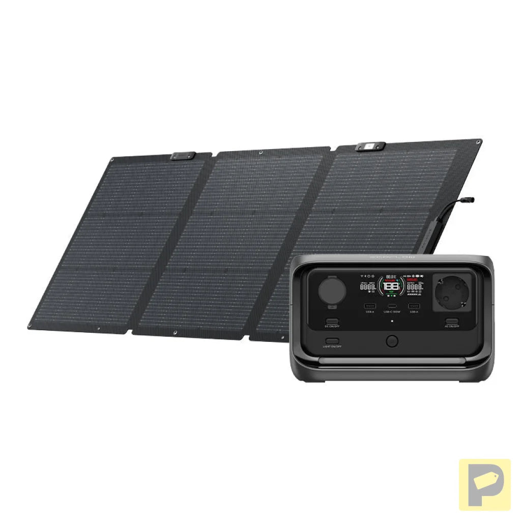 Set: EcoFlow River 3 Plus power station + 160W photovoltaic panel.