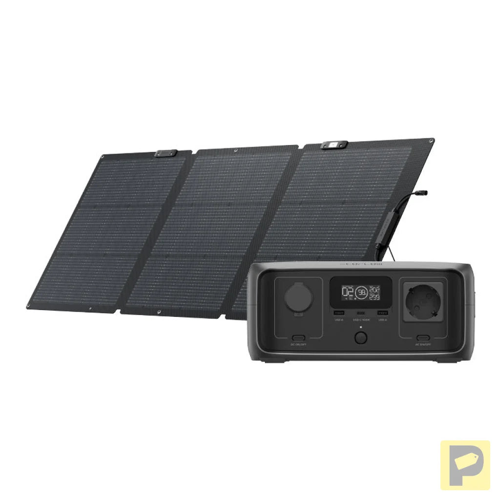 Set: EcoFlow River 3 UPS power station + 160W photovoltaic panel.