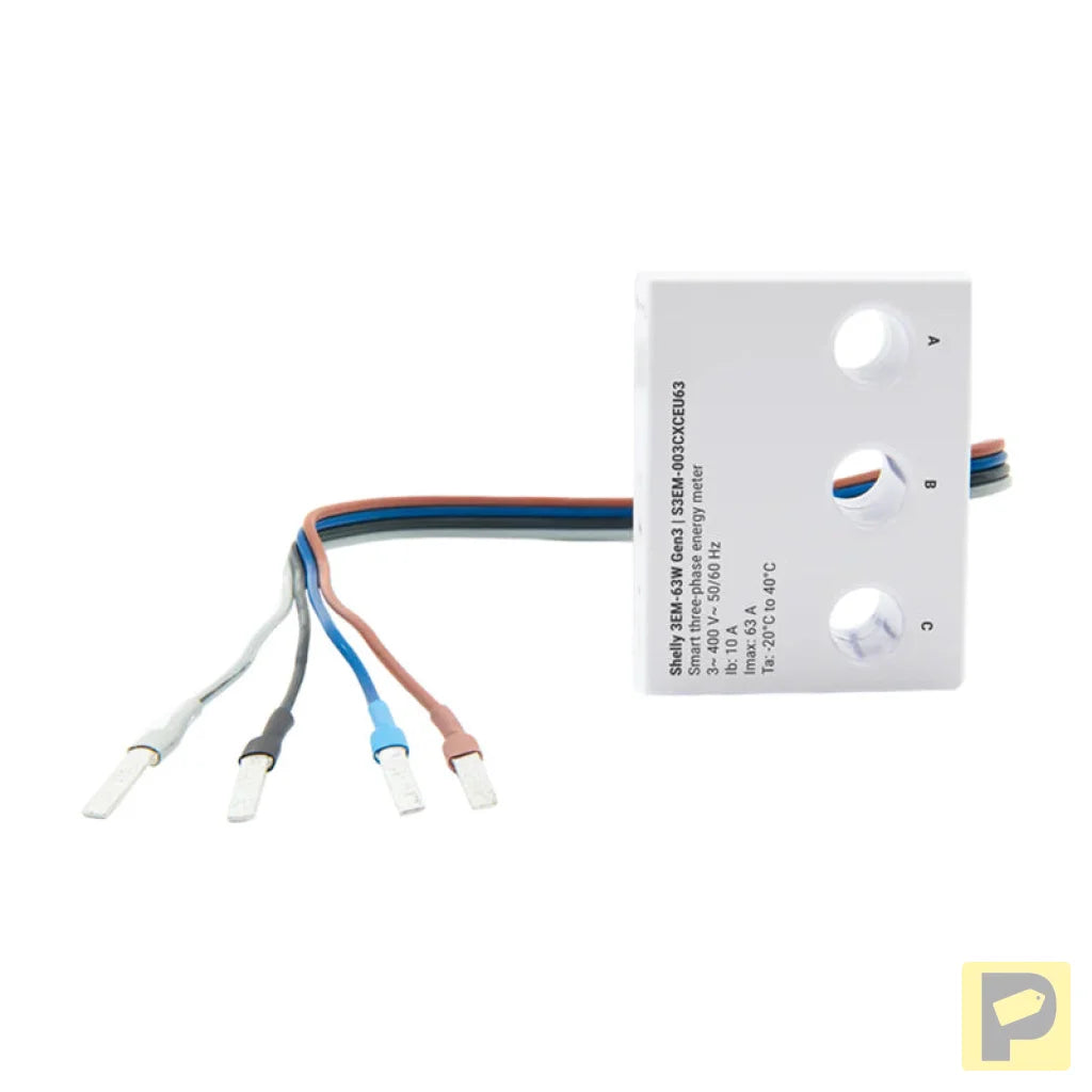 Shelly 3EM-63W Gen3 1/3-channel WiFi energy meter (wired model)